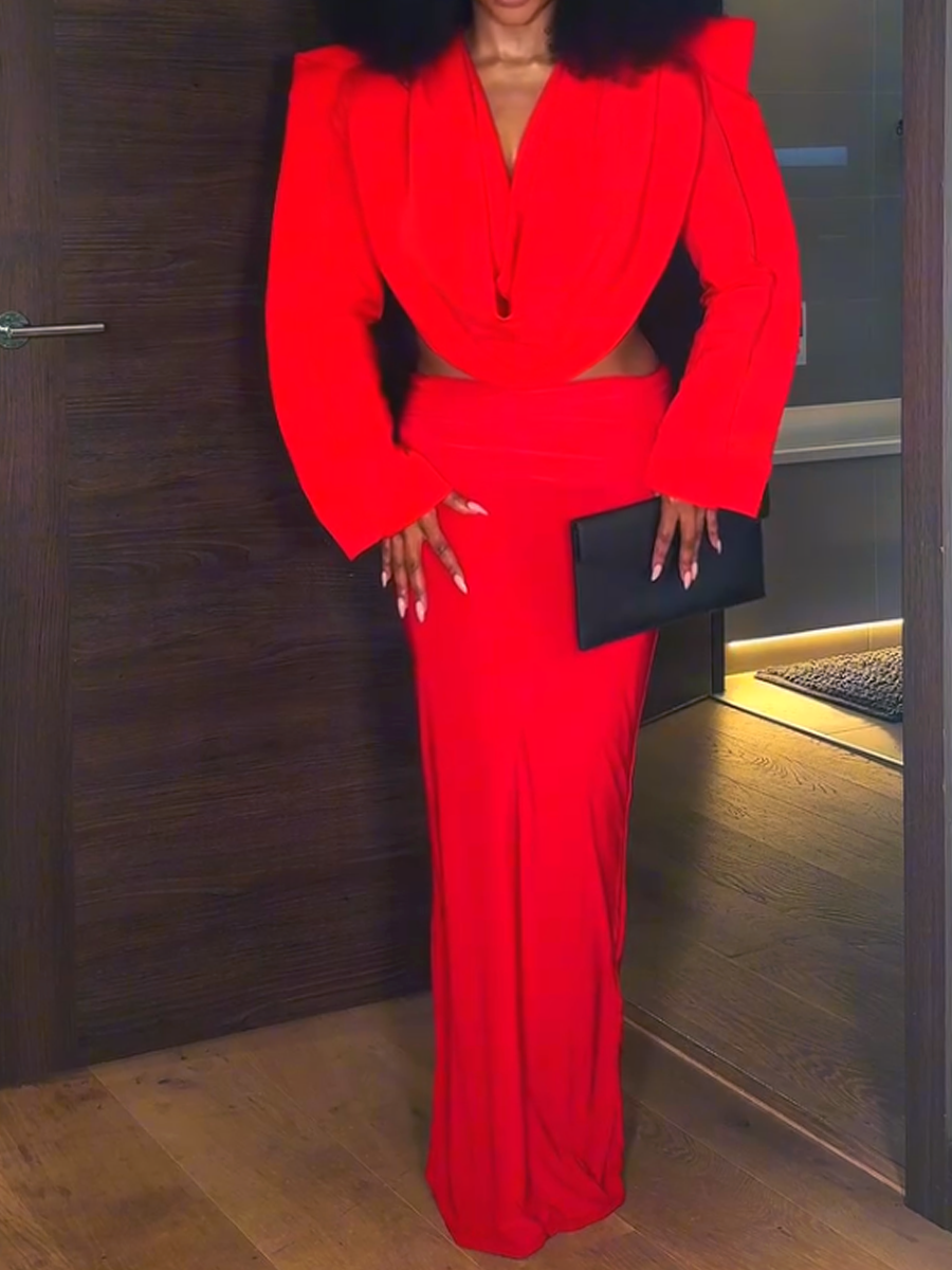 Red Shoulder Pad Retro Suit