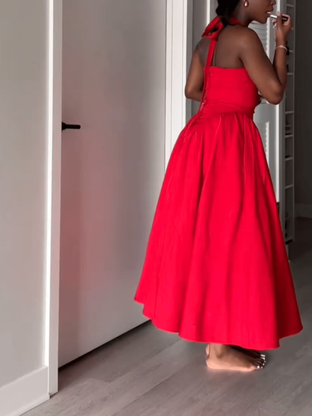 Classic A Line Halter Neck Dress