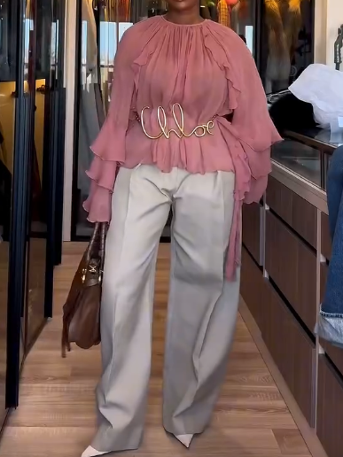 Ruffle Long Sleeve Top