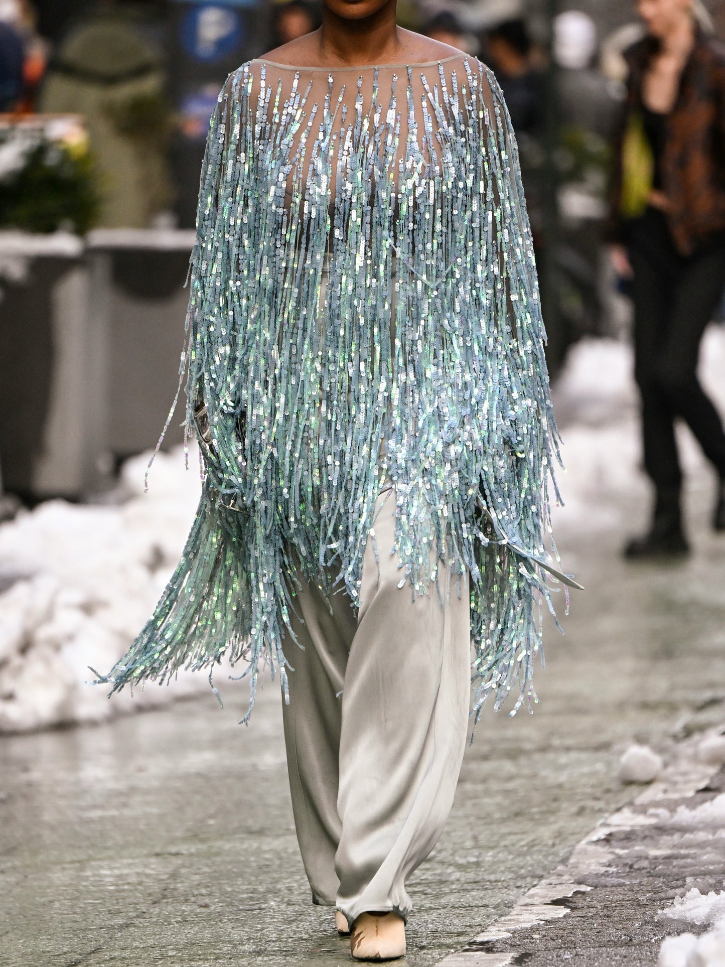 Blue Fringes Tops