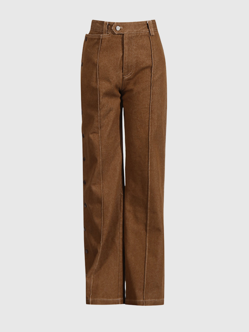 Lace Up Buckle Denim Pants