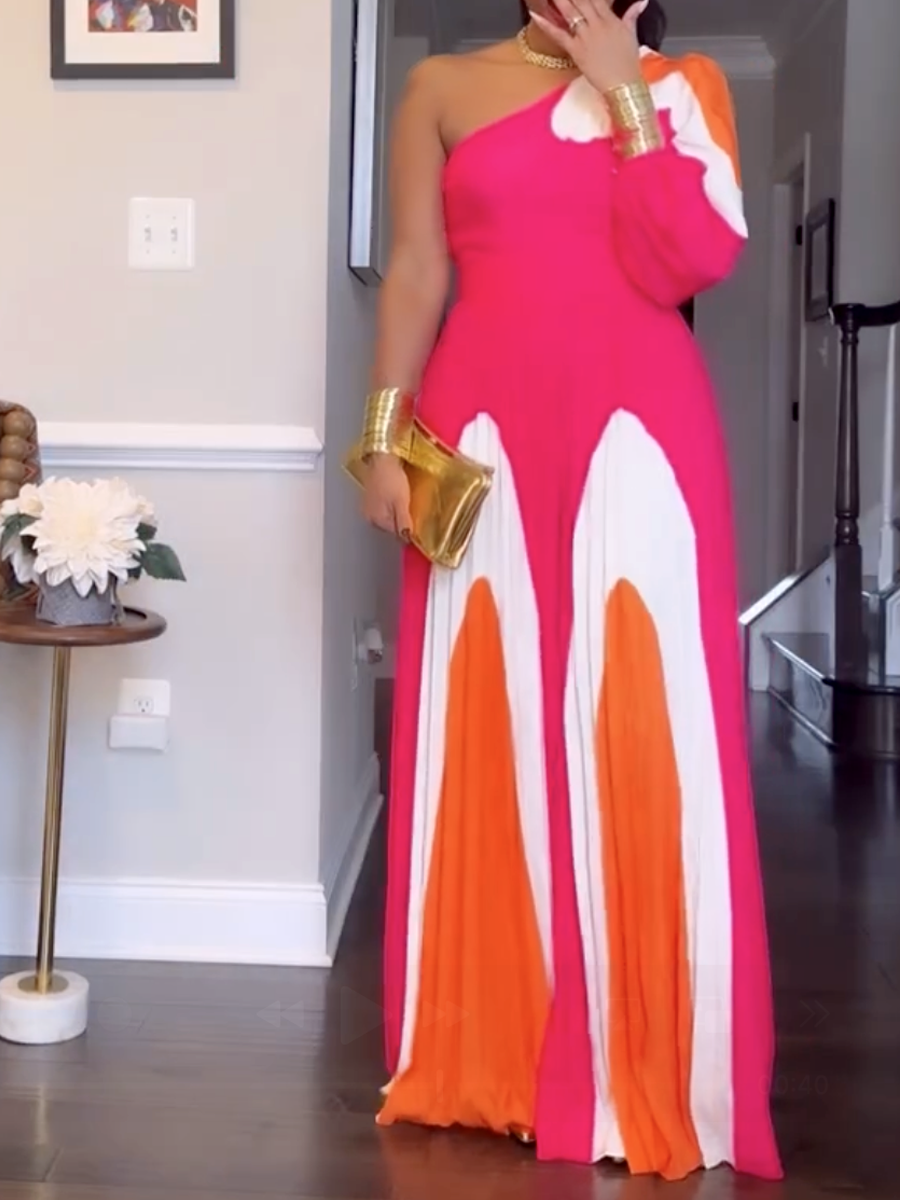 Vibrant One-shoulder Jumpsuit