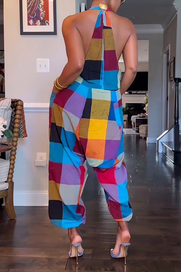 Colorful Colorblock Holder Overalls