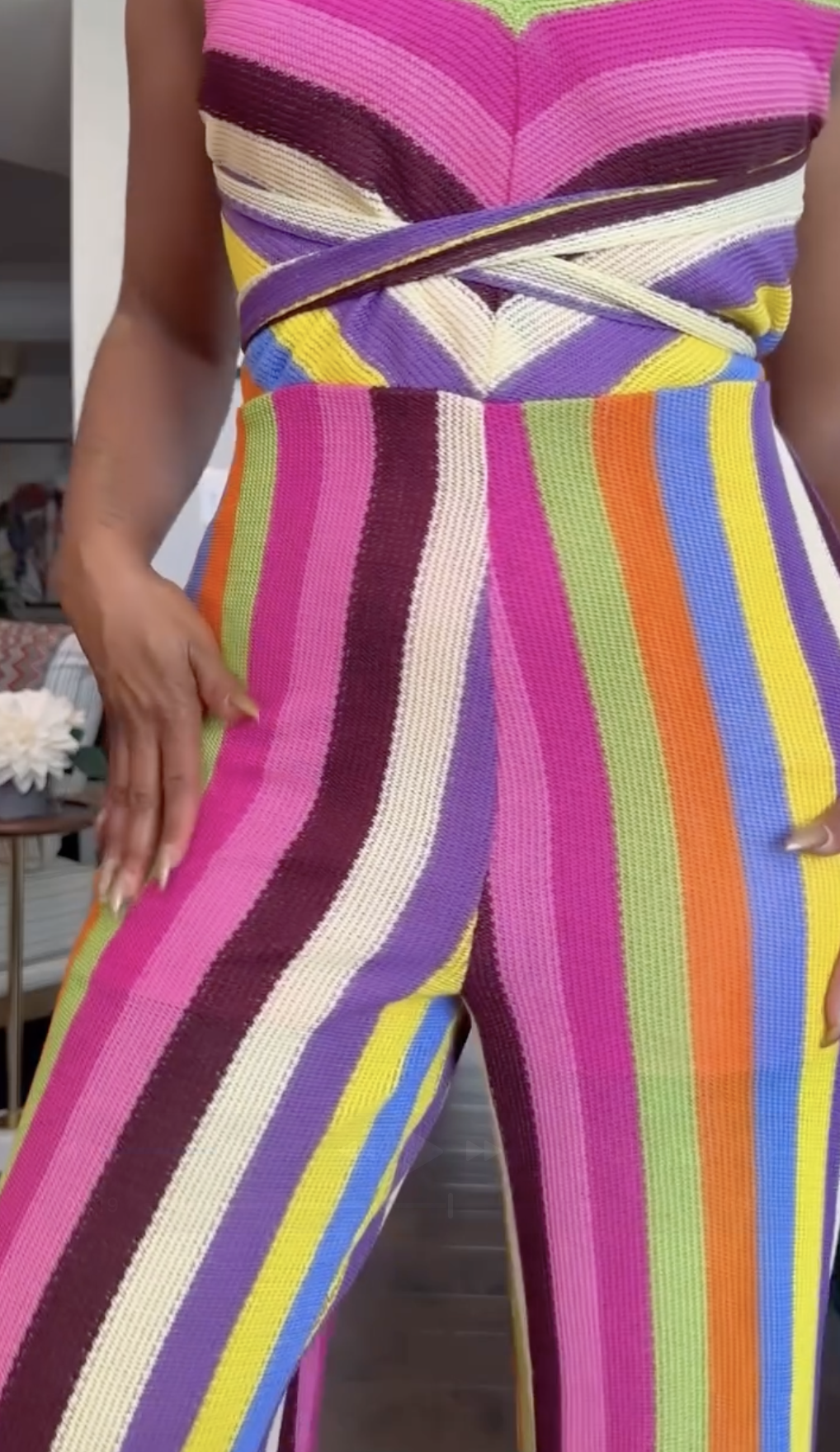Knit Stretch Colorful Jumpsuit