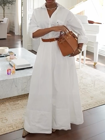 White Cotton Maxi Dress