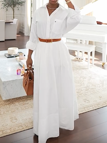 White Cotton Maxi Dress
