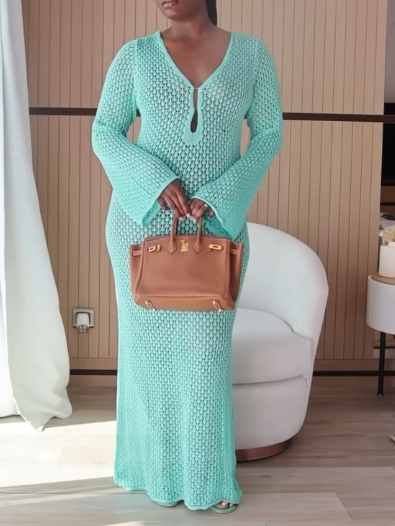 Crochet Maxi Cover Up Dress