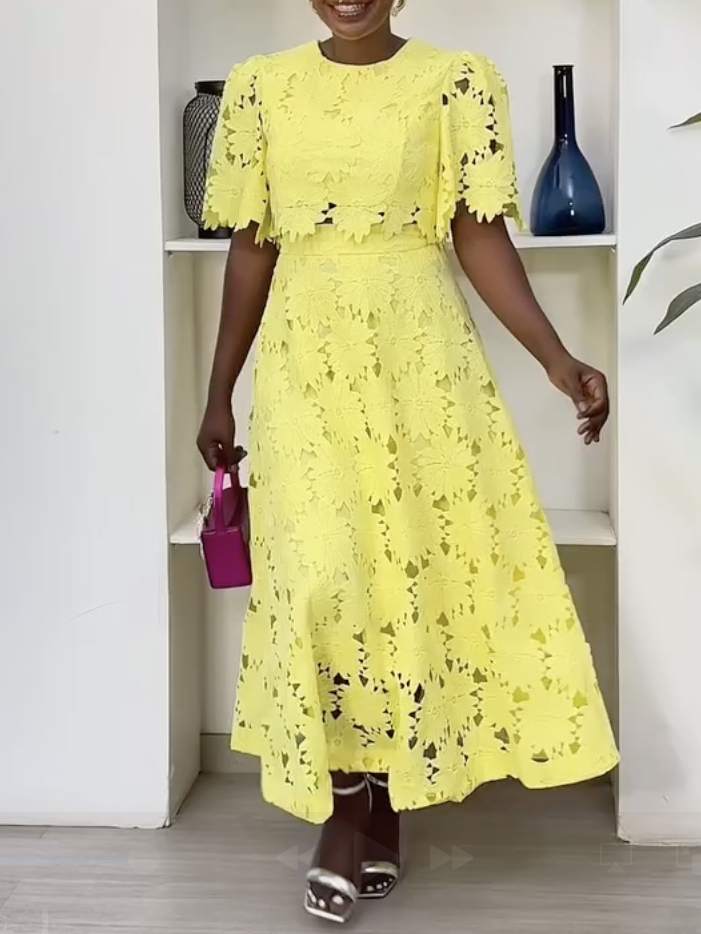 Hollowed Out Fashion Casual Two-piece Dress