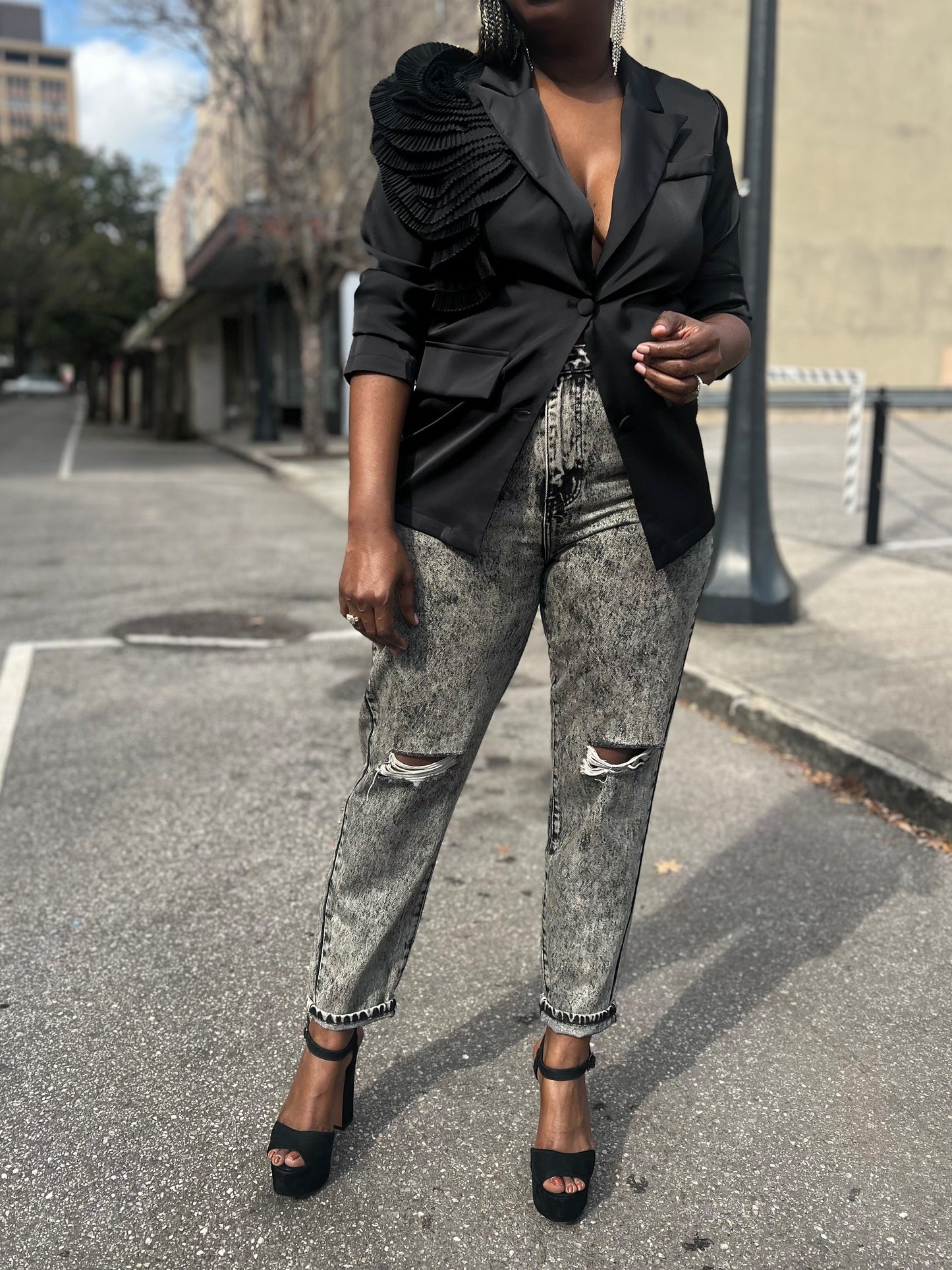 Radiant White/Black Blazer