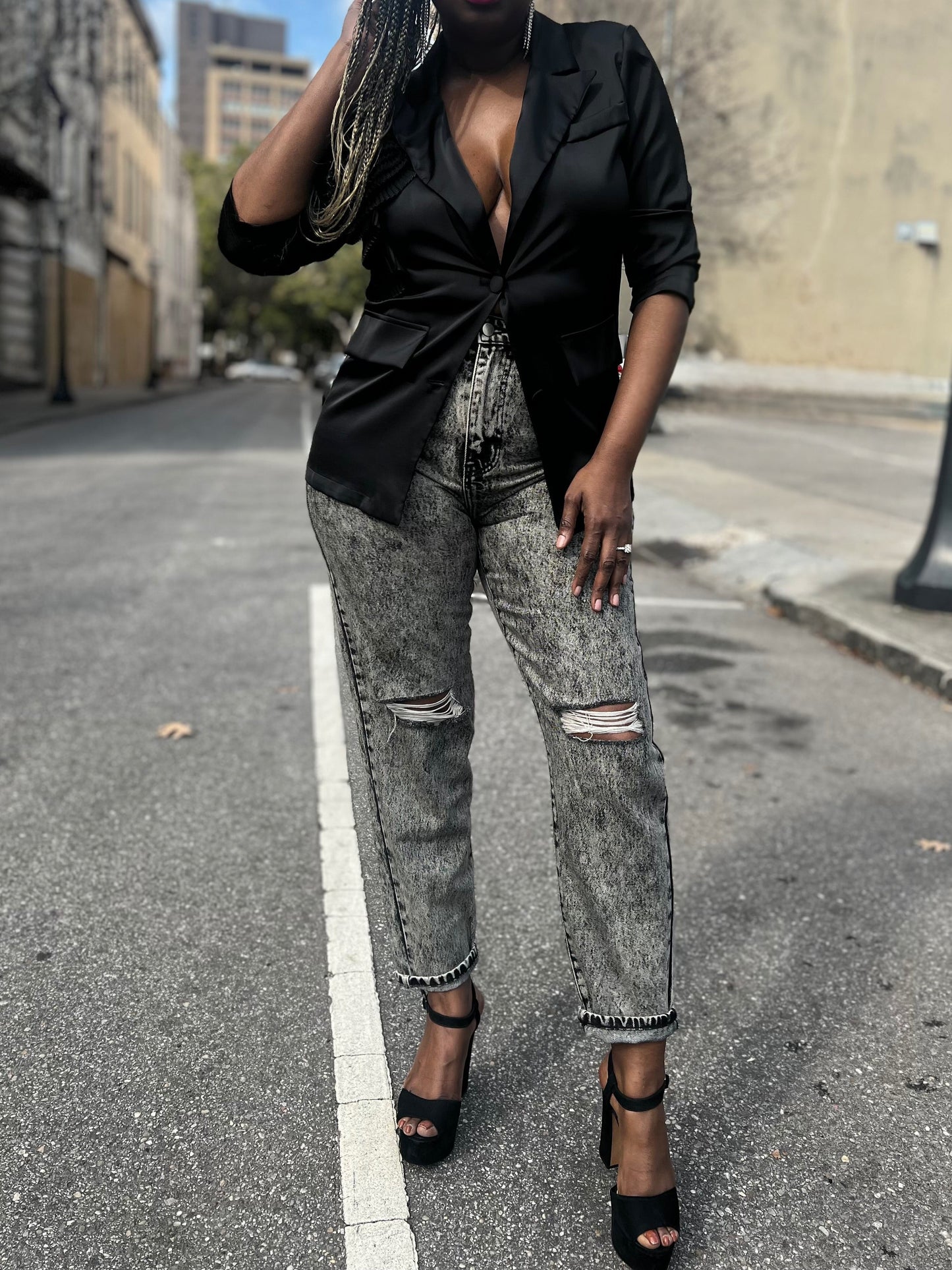 Radiant White/Black Blazer