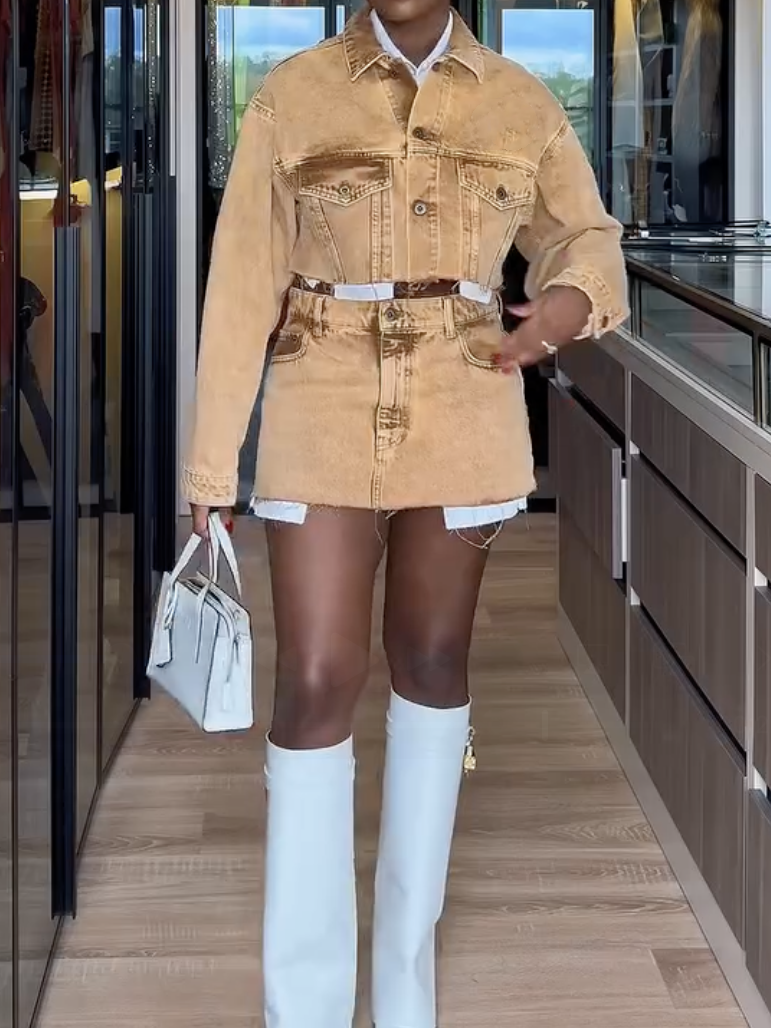 Denim Skirt Set