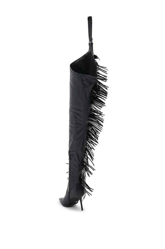 Black Stiletto Western Chap Boot