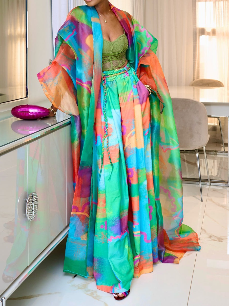 100% Custom Print Organza Two Pieces Set