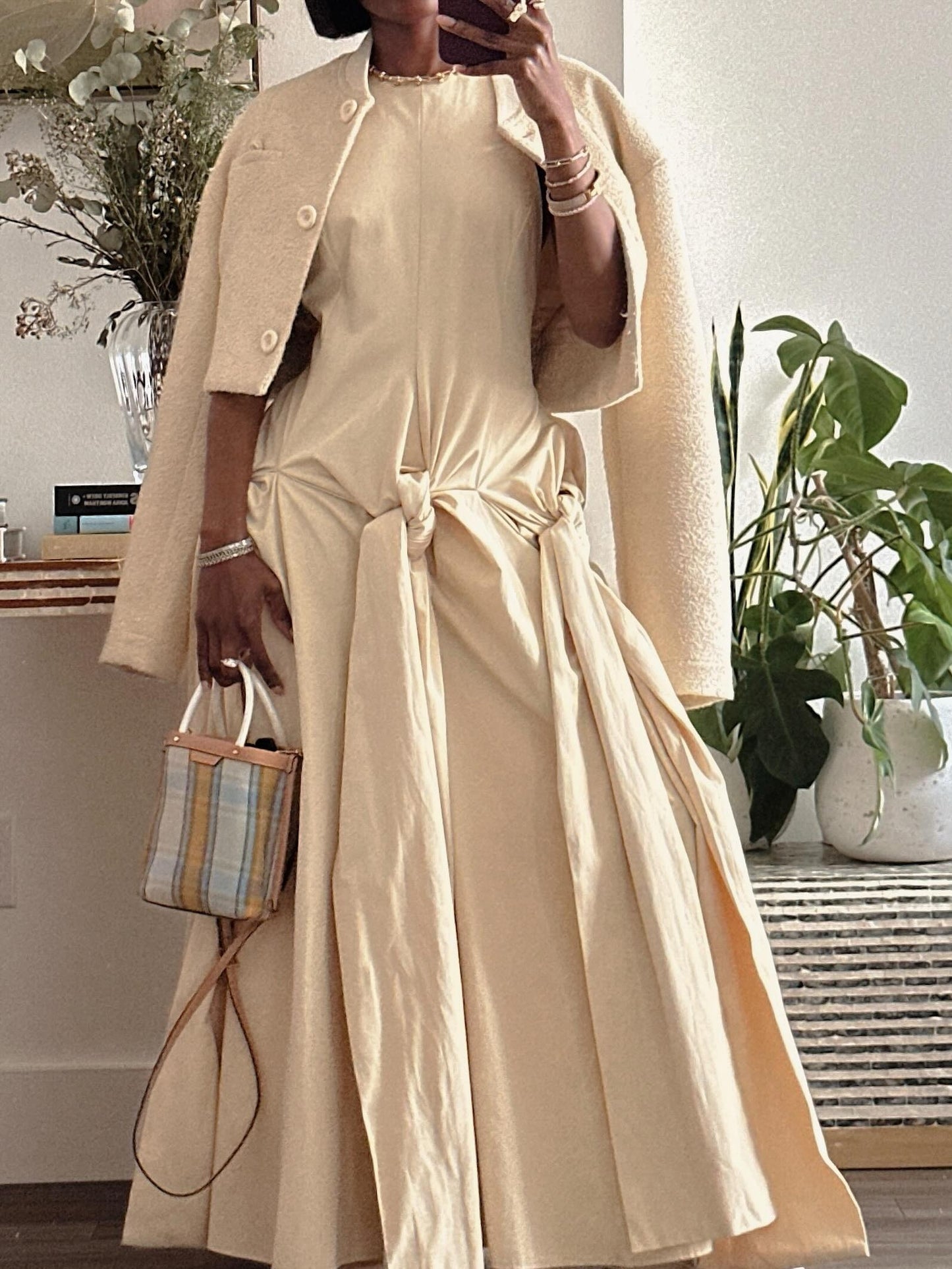 Racer Neck Drop Waist Maxi Dress