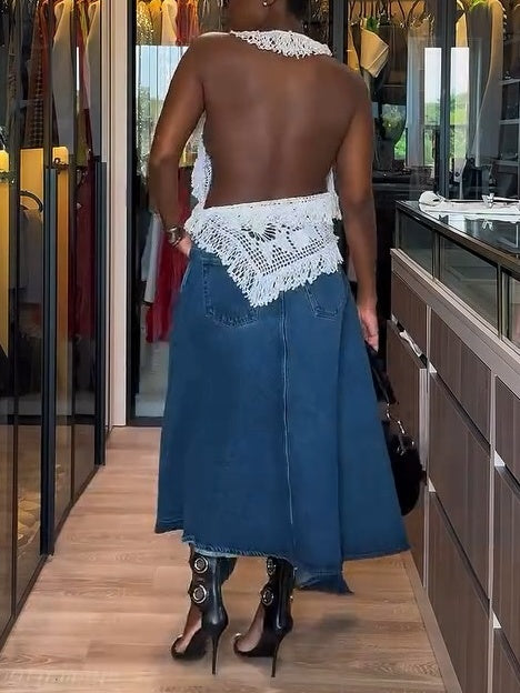 Asymmetric Maxi Skirt