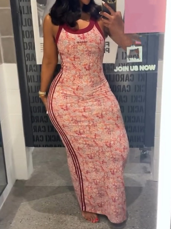 Ribbed Round Neck Maxi Dress