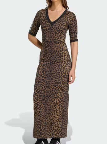 Leopard V-Neck Maxi Dress