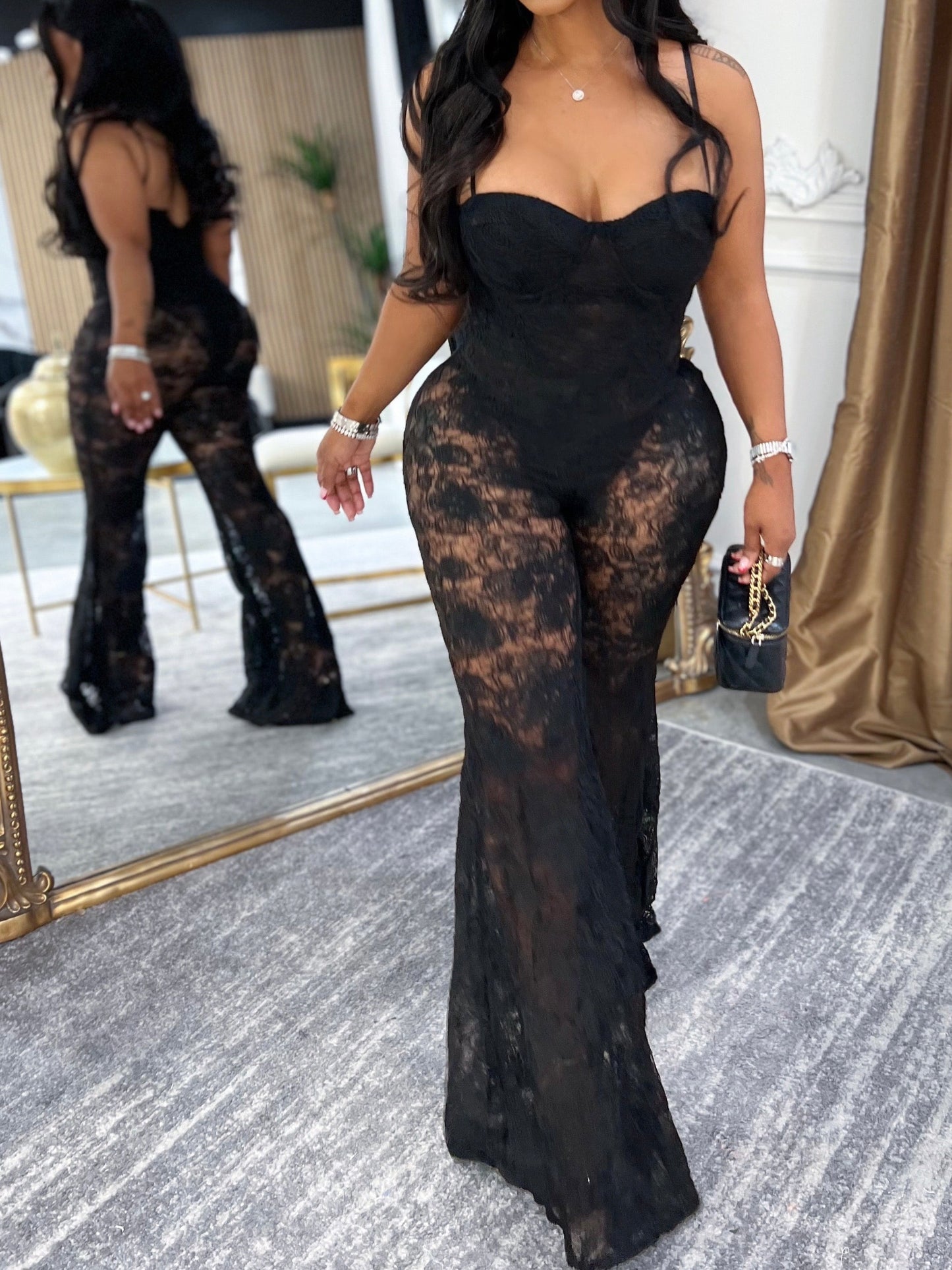 The Eclipse Lace Mesh Jumpsuit