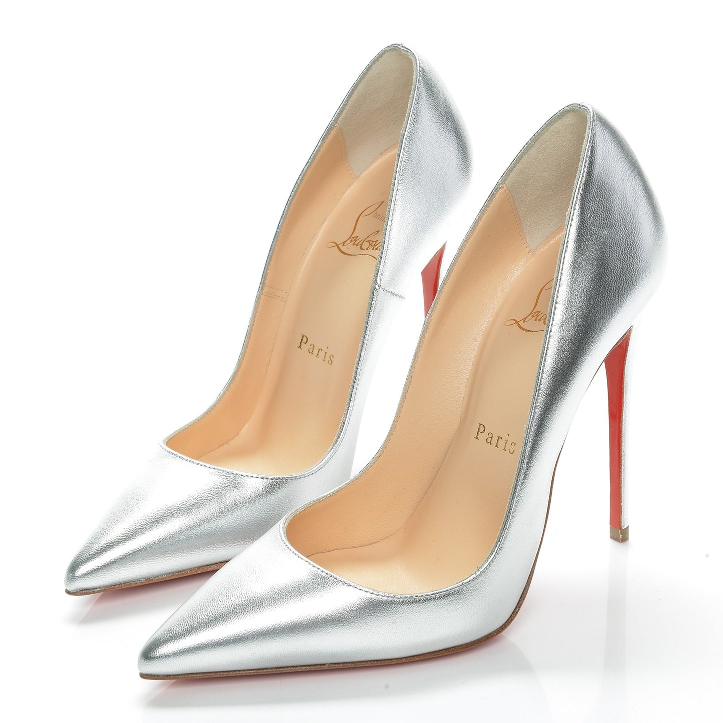 Leather Pumps In Silver