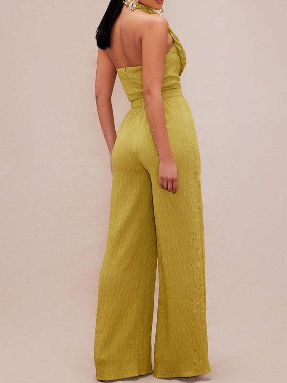 Olive Textured Jumpsuit