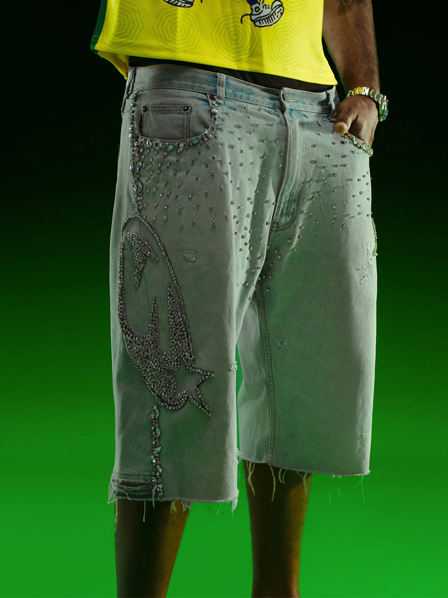 Rhinestone Sparkle Denim Short
