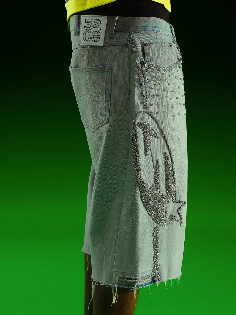 Rhinestone Sparkle Denim Short