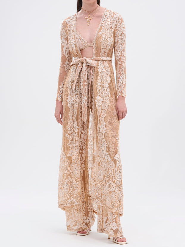 Resort Vibes Long Lace Three Pieces Set