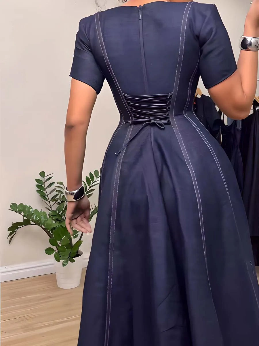 Pleated A-Line Midi Dress