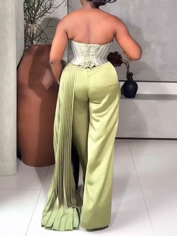 Lemon Pleated Pants