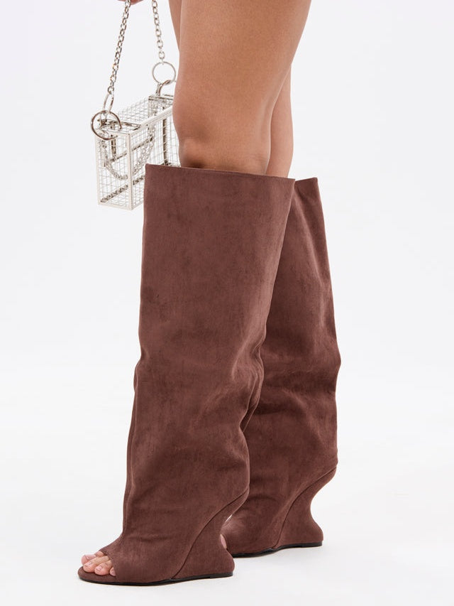 Peep Toe Wedge Boot