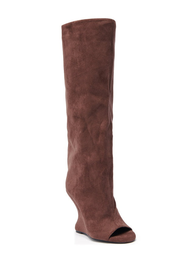 Peep Toe Wedge Boot