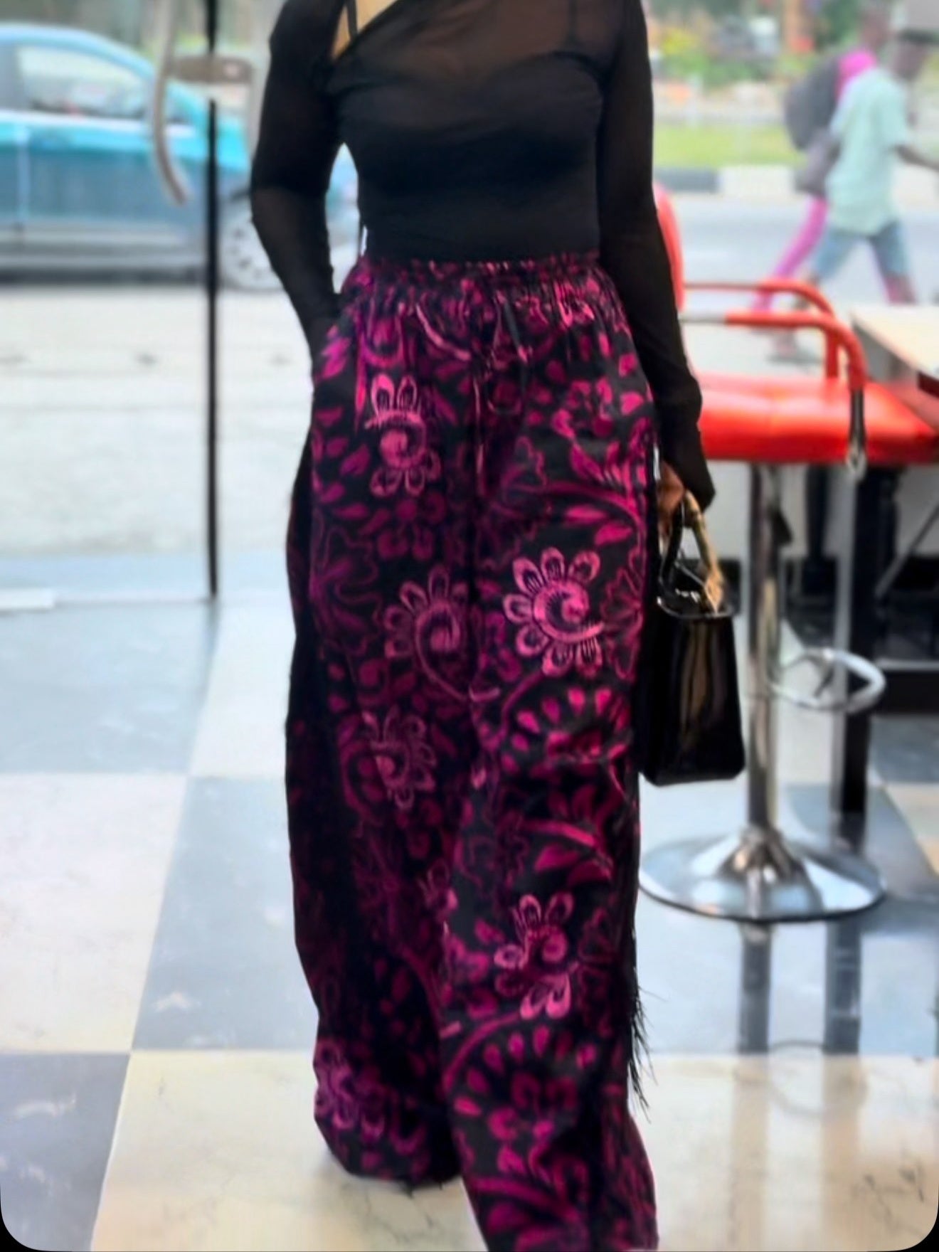 Black Print Pant