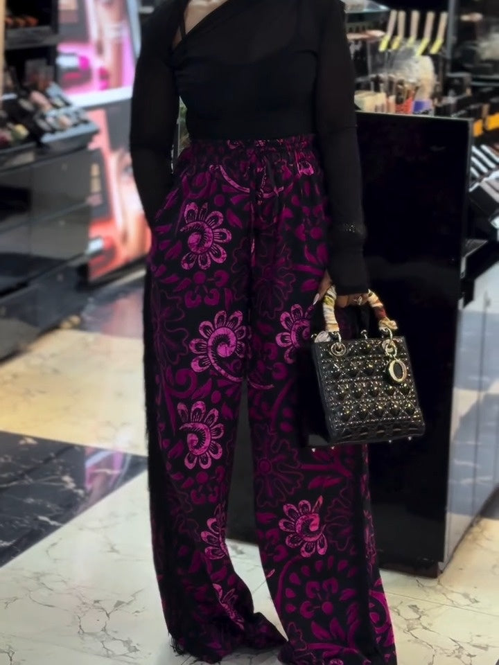 Black Print Pant