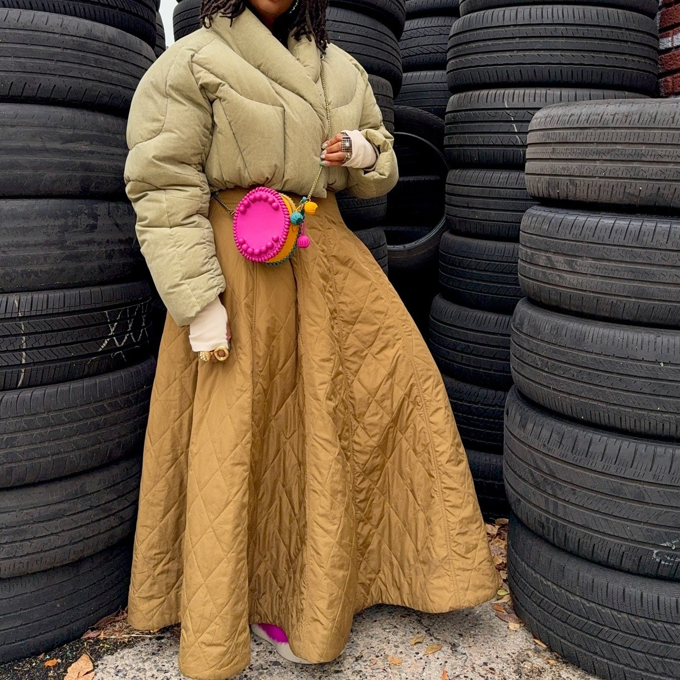Three-color Handbag