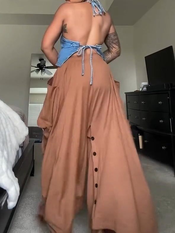 Cotton Comfortable Wide Leg Harem Pants