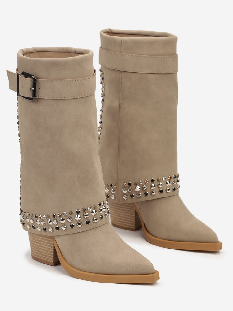 Rivet Design High Boots