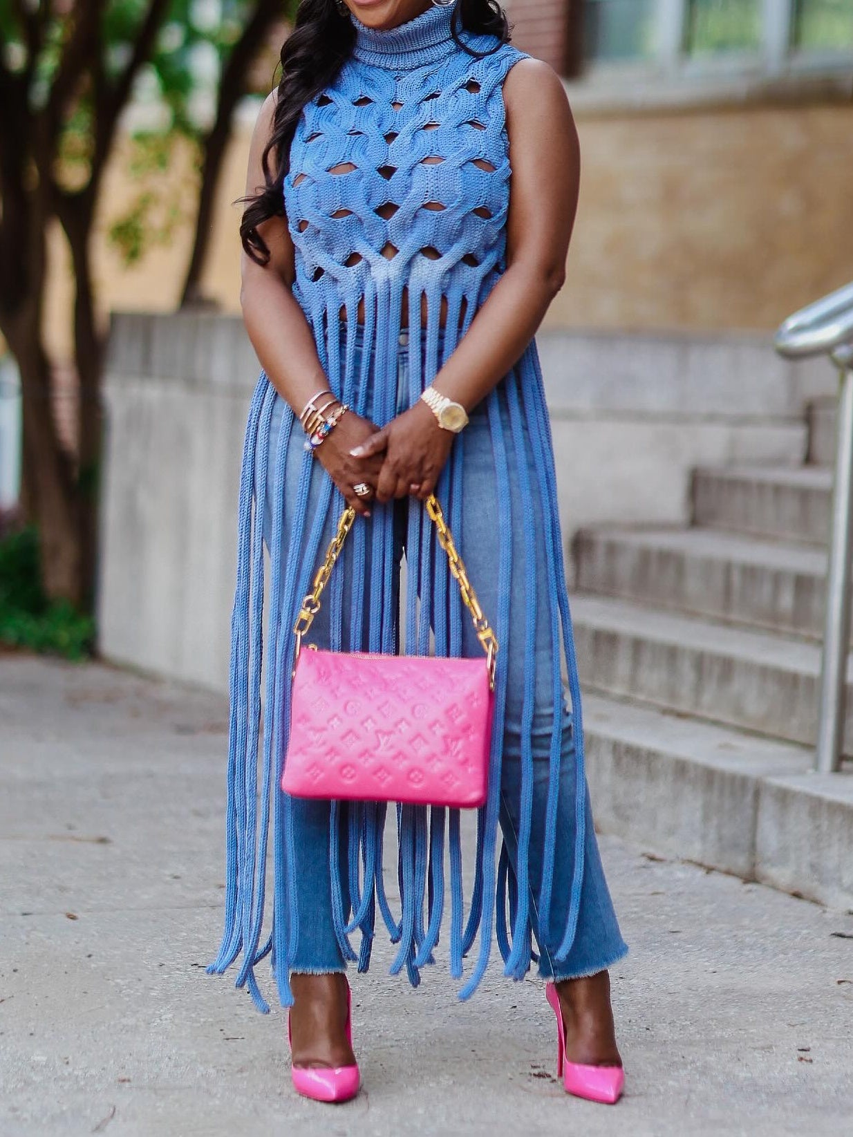 Turtleneck Fringe Sweater