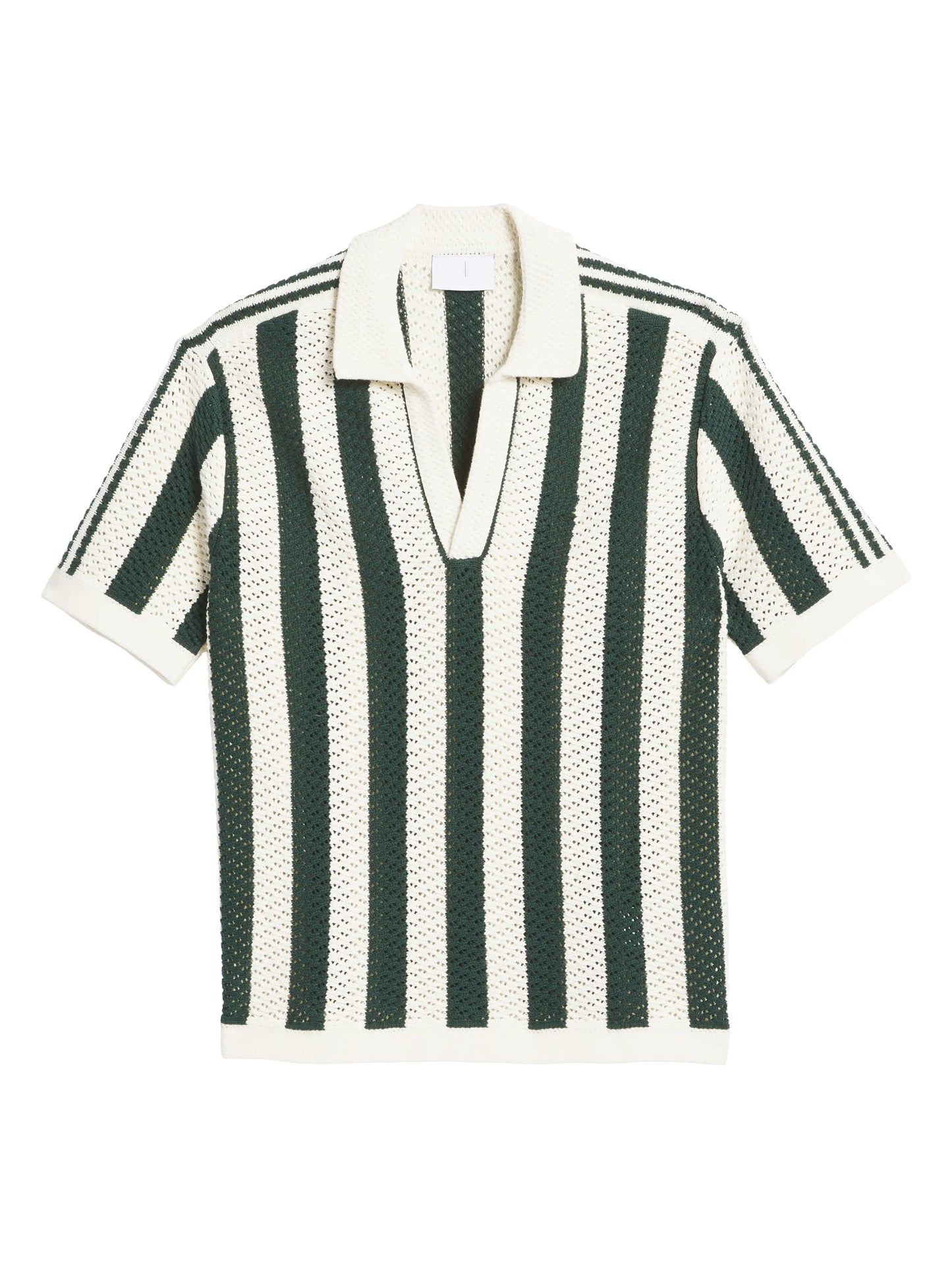 Stripe Johnny Collar Polo Sweater
