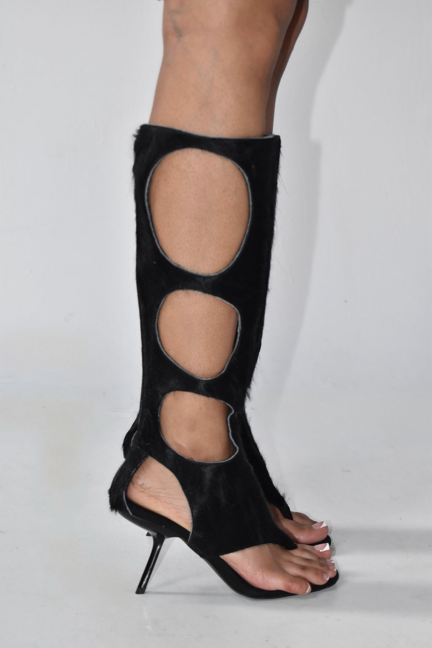 COWHIDE THONG BOOTS