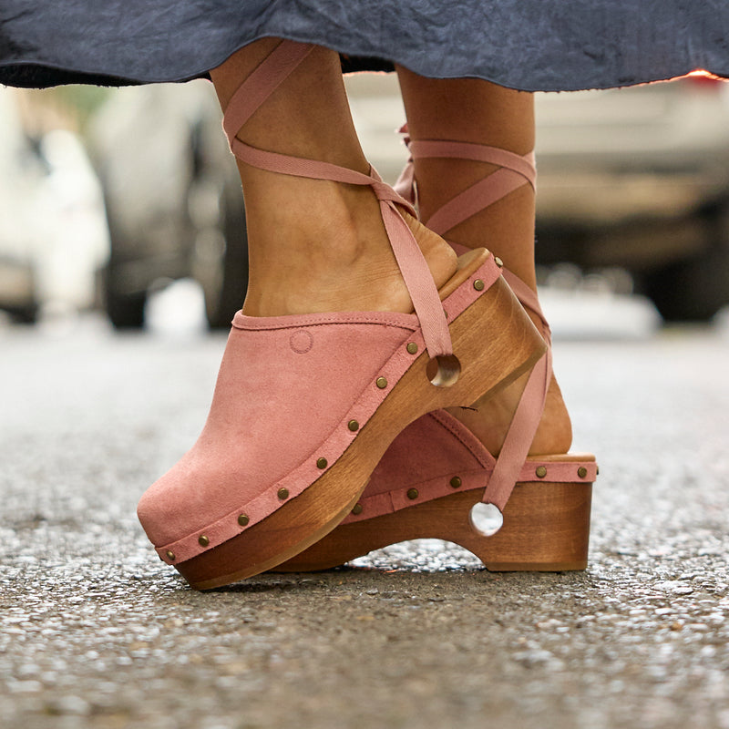 Split Suede Leather Clogs