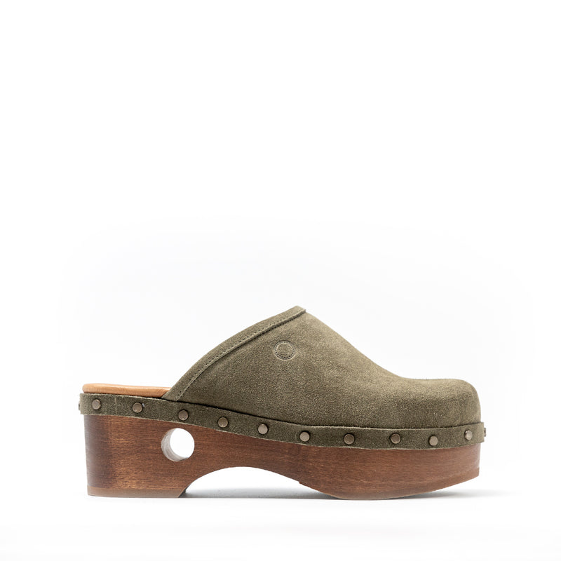 Split Suede Leather Clogs