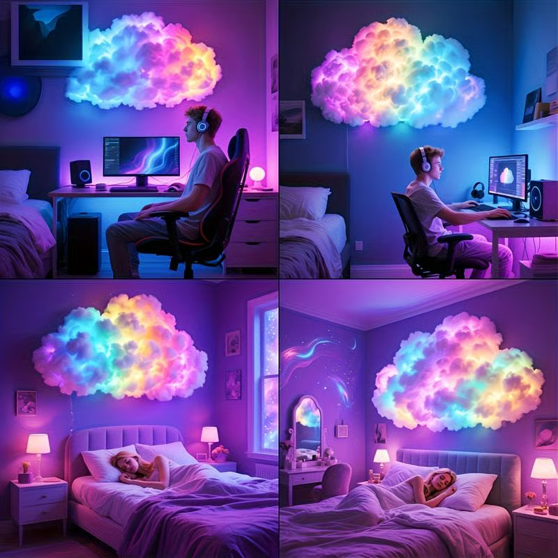 157.48 In LED Cloud Light With Music Rhythm☁️DIY