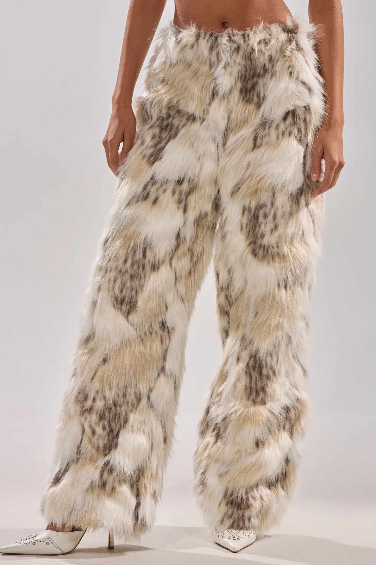 Flintstones Mock Neck Fur Top Fur Pants Set
