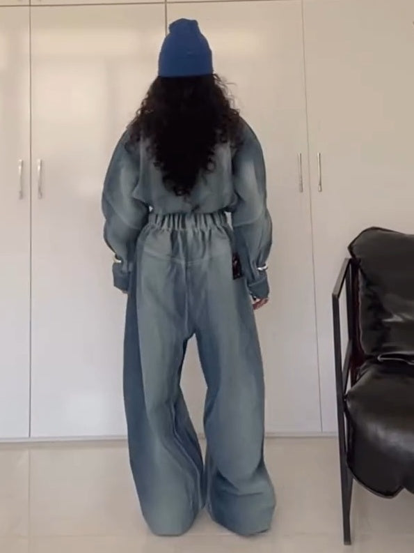 Casual Loose Niche Denim Jumpsuit