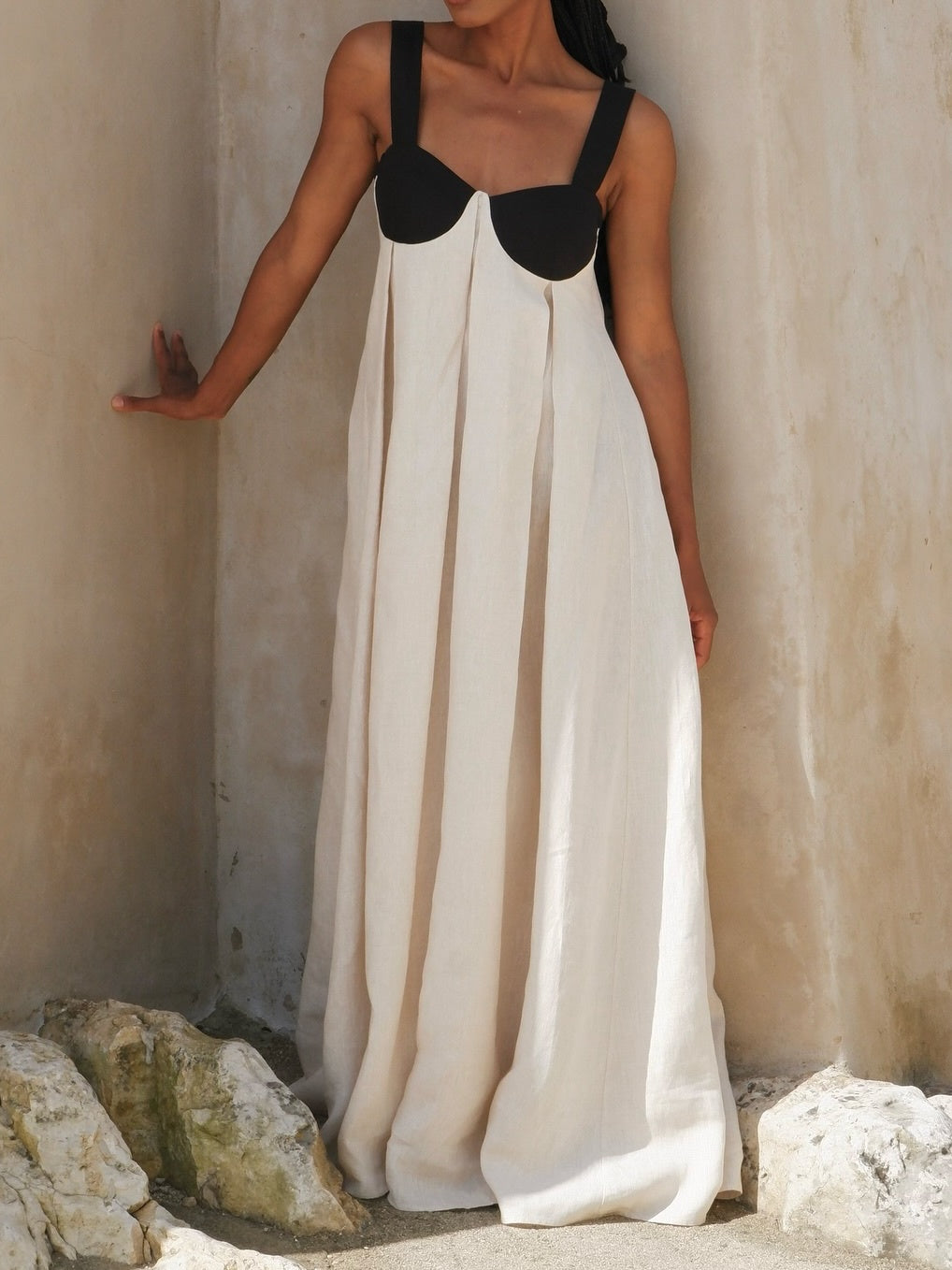 Cotton Pleat Maxi Dress
