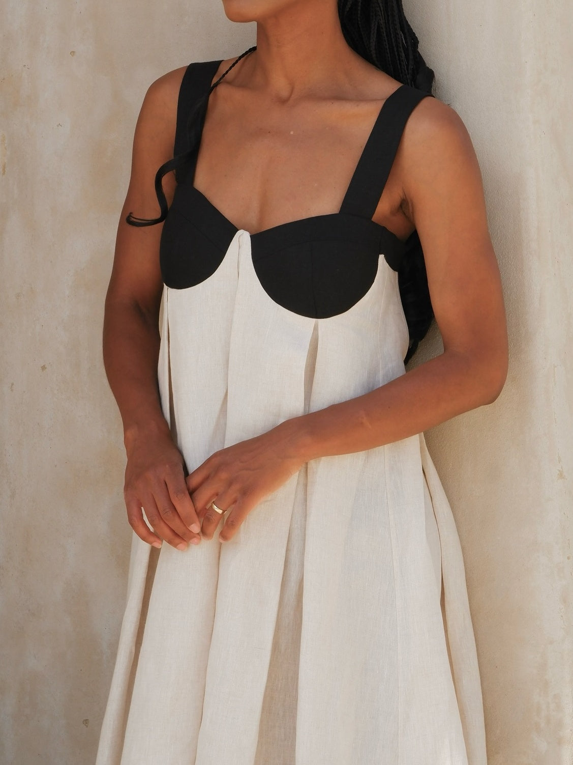 Cotton Pleat Maxi Dress