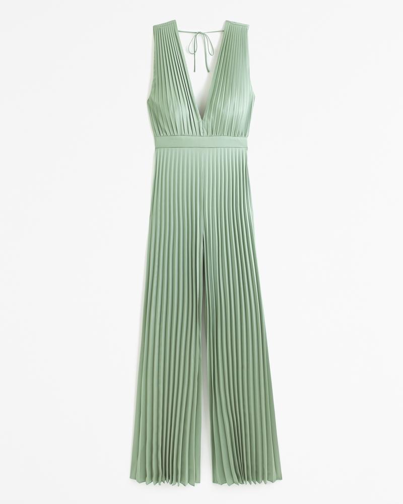 Sleeveless Waist Cutout Pleated Jumpsuit