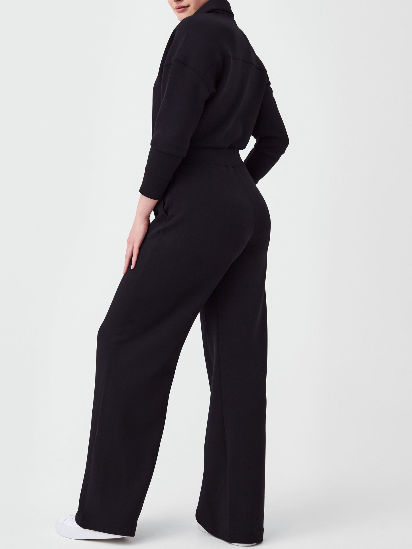 Solid Color Half Zip Jumpsuit