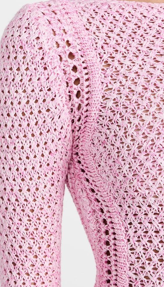 Pink Smocked Cotton-blend Maxi Dress