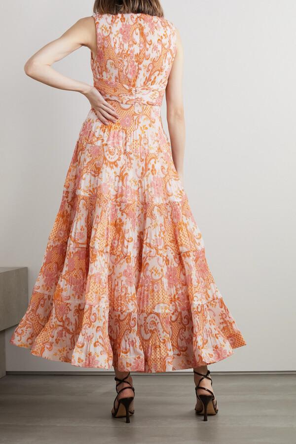 Printed Organza Maxi Dress